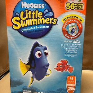 Huggies Little Swimmers 25 pair swim pants Medium 24-34 lbs ( 25ct)